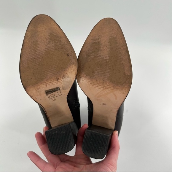 Dune Prestonn womens ankle booties size 7 38 gray leather zip up boots - Picture 8 of 15